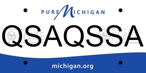QSAQSSA Michigan License Plate
