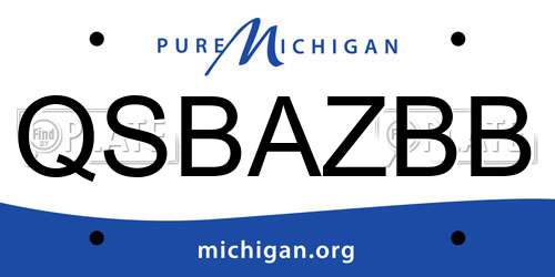 QSBAZBB Michigan License Plate