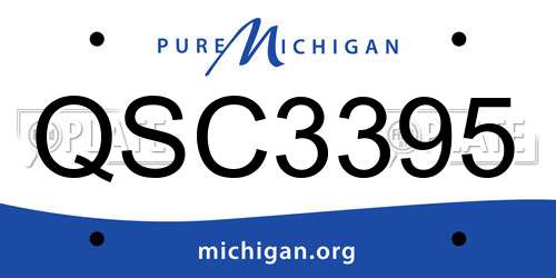 QSC3395 Michigan License Plate