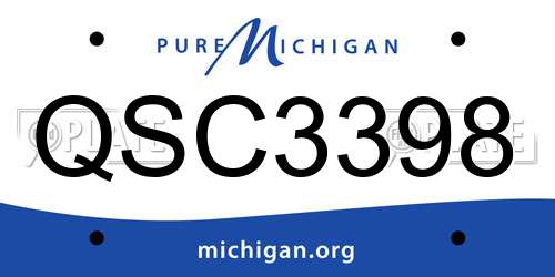 QSC3398 Michigan License Plate