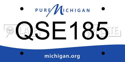 QSE185 Michigan License Plate
