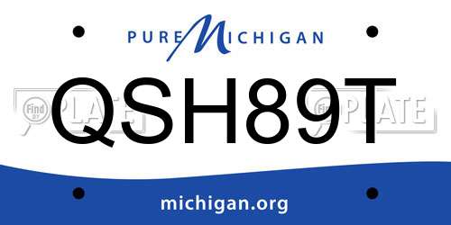 QSH89T Michigan License Plate