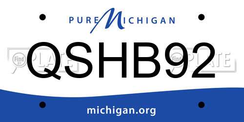 QSHB92 Michigan License Plate