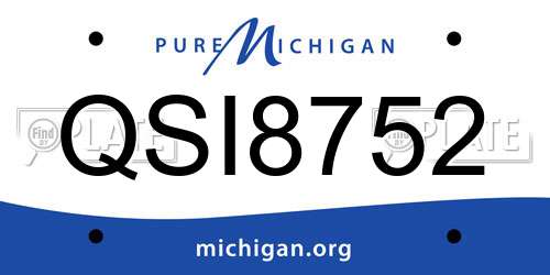 QSI8752 Michigan License Plate