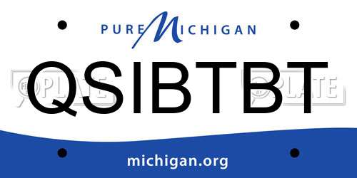 QSIBTBT Michigan License Plate