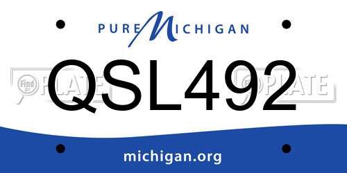 QSL492 Michigan License Plate