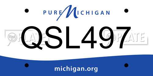 QSL497 Michigan License Plate