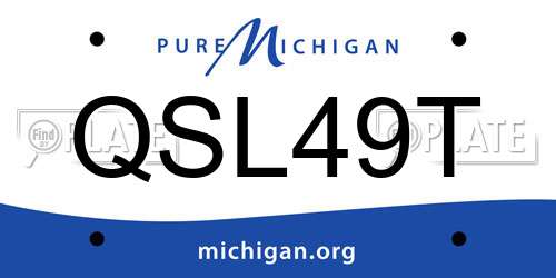 QSL49T Michigan License Plate