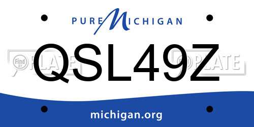 QSL49Z Michigan License Plate