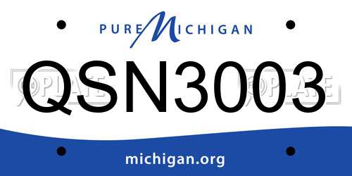 QSN3003 Michigan License Plate