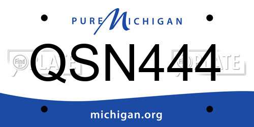 QSN444 Michigan License Plate