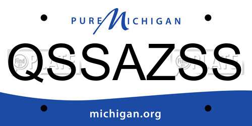 QSSAZSS Michigan License Plate