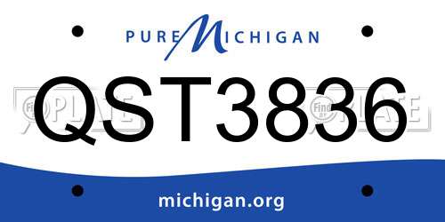 QST3836 Michigan License Plate
