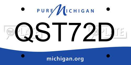 QST72D Michigan License Plate