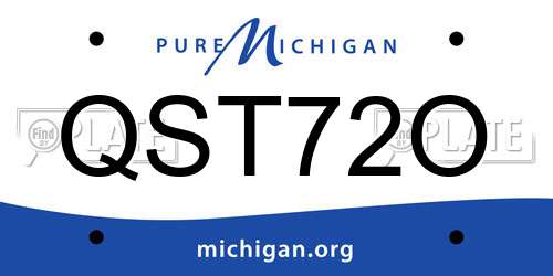 QST72O Michigan License Plate
