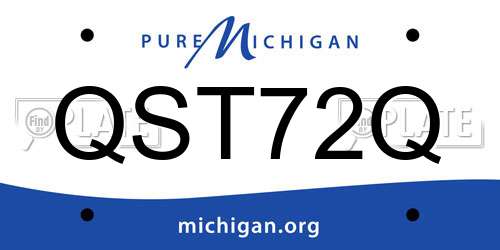 QST72Q Michigan License Plate