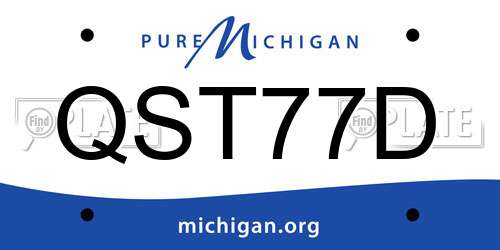 QST77D Michigan License Plate