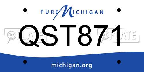 QST871 Michigan License Plate