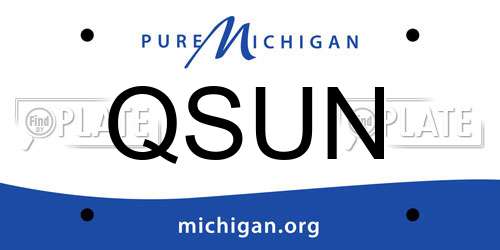 QSUN Michigan License Plate