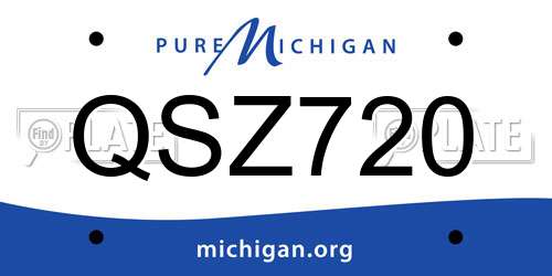 QSZ720 Michigan License Plate
