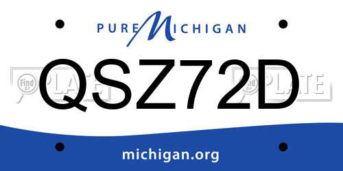 QSZ72D Michigan License Plate