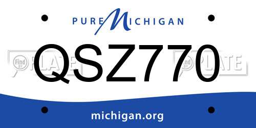 QSZ770 Michigan License Plate