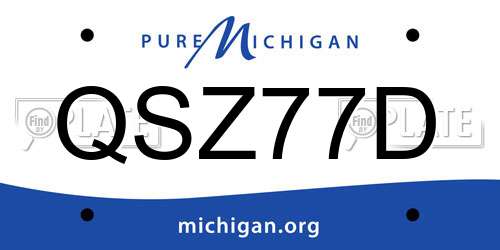QSZ77D Michigan License Plate