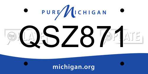QSZ871 Michigan License Plate