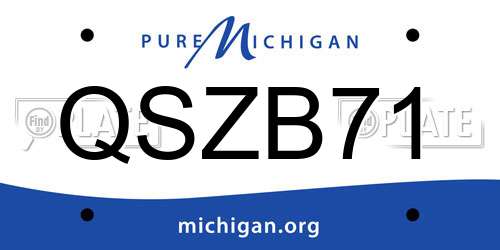 QSZB71 Michigan License Plate