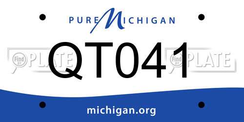 QT041 Michigan License Plate