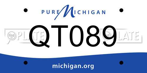 QT089 Michigan License Plate