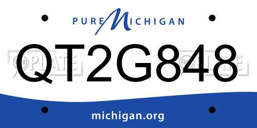 QT2G848 Michigan License Plate