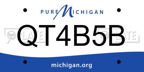 QT4B5B Michigan License Plate