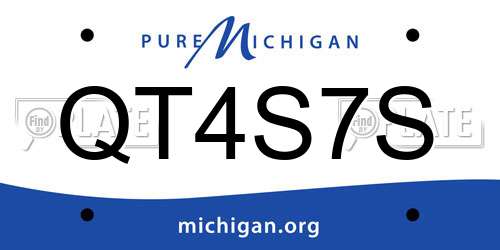 QT4S7S Michigan License Plate