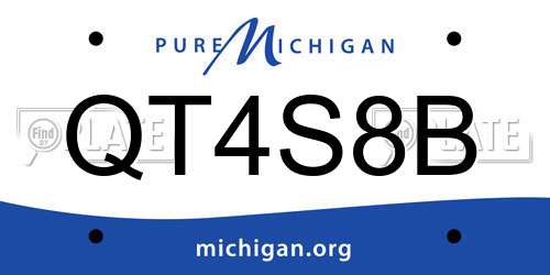 QT4S8B Michigan License Plate