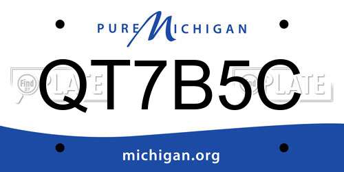 QT7B5C Michigan License Plate