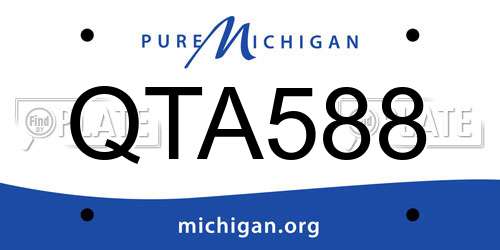 QTA588 Michigan License Plate