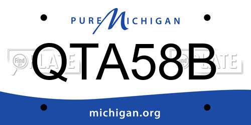 QTA58B Michigan License Plate