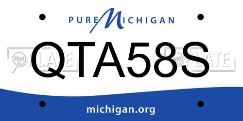 QTA58S Michigan License Plate