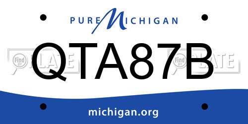 QTA87B Michigan License Plate