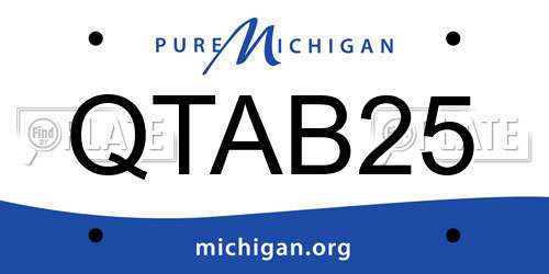 QTAB25 Michigan License Plate