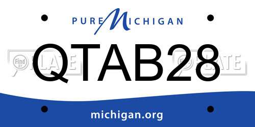 QTAB28 Michigan License Plate