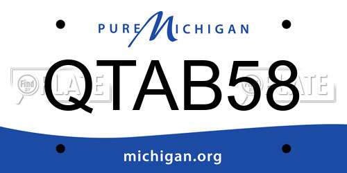 QTAB58 Michigan License Plate