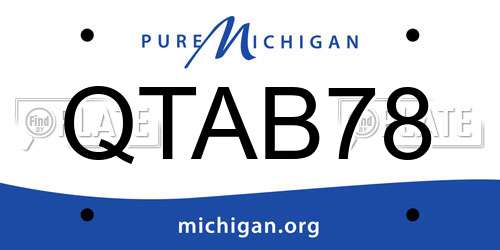 QTAB78 Michigan License Plate