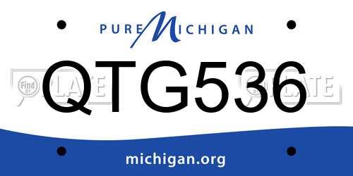 QTG536 Michigan License Plate