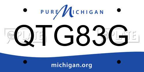 QTG83G Michigan License Plate