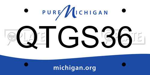 QTGS36 Michigan License Plate