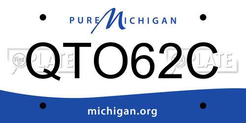 QTO62C Michigan License Plate