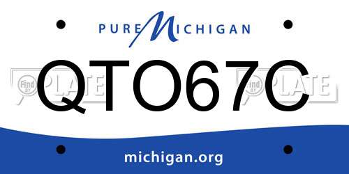 QTO67C Michigan License Plate