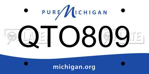 QTO809 Michigan License Plate